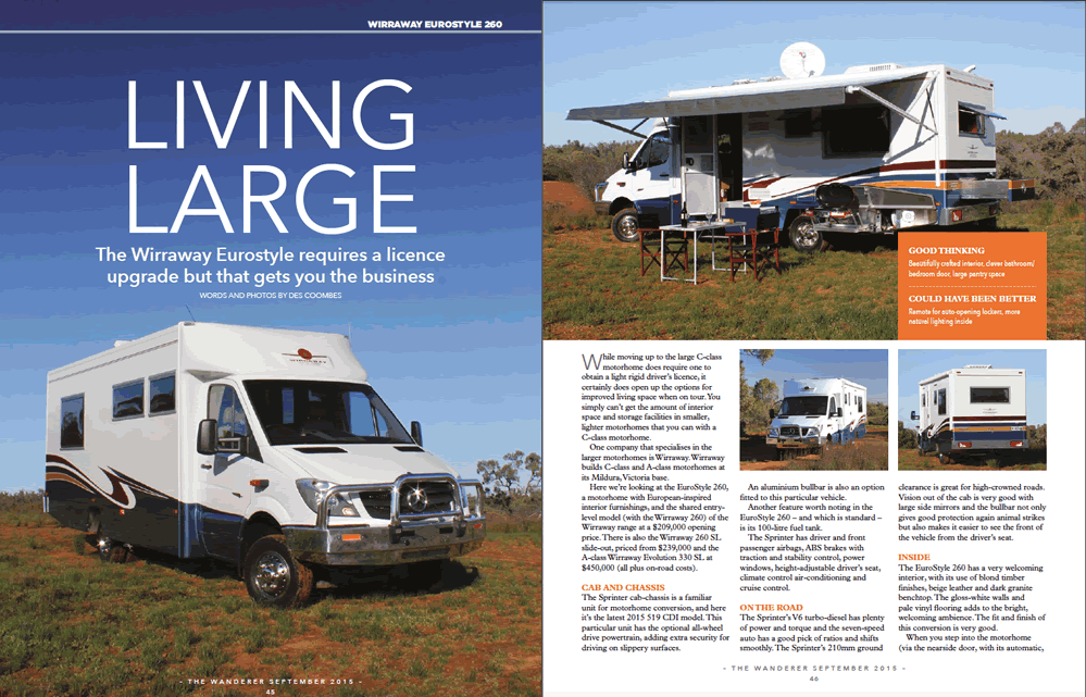 Wirraway 260SL Slideout motorhome model